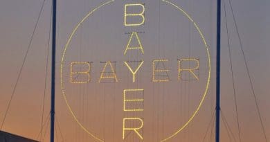 Bayer cross in Leverkusen. Photo by H005, Wikipedia Commons.