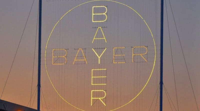 Bayer cross in Leverkusen. Photo by H005, Wikipedia Commons.