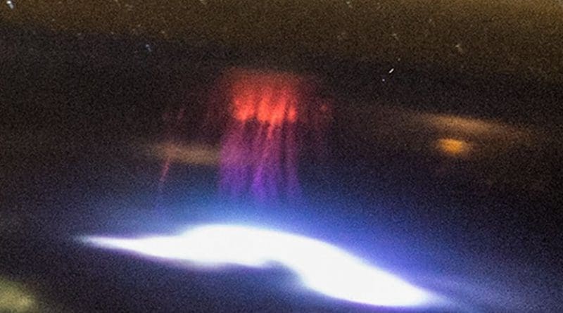Red sprite. Photo Credit: NASA