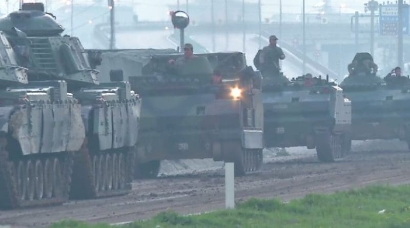 Tanks of the Turkish Land Forces on the road to Afrin, Syria. Source: VOA, Wikipedia Commons.