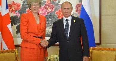 Prime Minister of Great Britain Theresa May with Russia's President Vladimir Putin. Photo Credit: Kremlin.ru