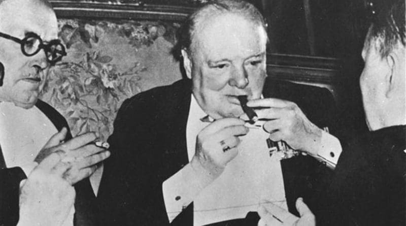Winston Churchill with a cigar. Photo Credit: German Federal Archives, WIkimedia Commons.