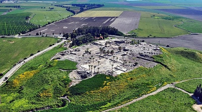 The remains of the Tel Megiddo site in northern Israel. Photo by AVRAM GRAICER, Wikipedia Commons.