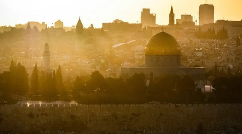 Jerusalem at dusk.