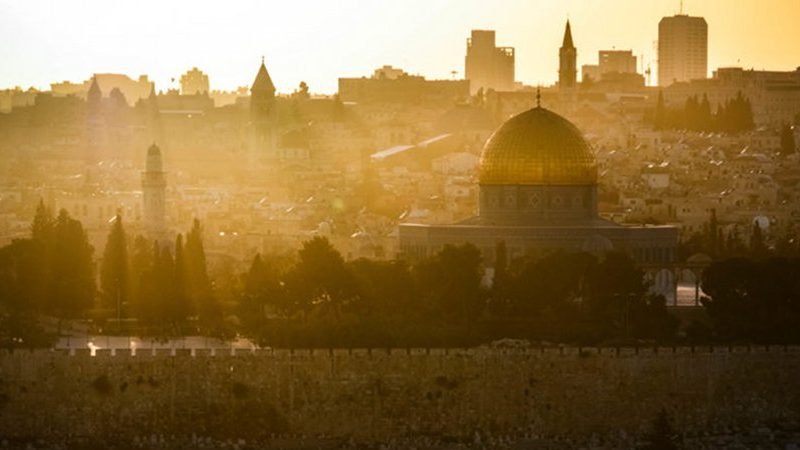 Jerusalem at dusk.