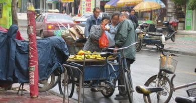 Street vendor in China.