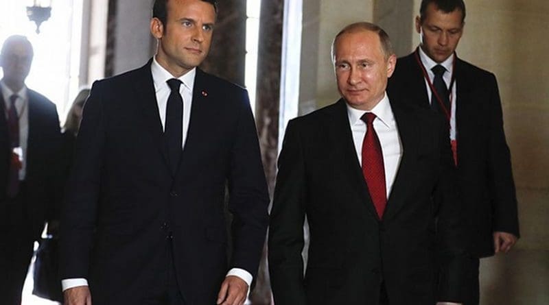 Russia's Vladimir Putin and France's Emmanuel Macron. Photo Credit: Kremlin.ru
