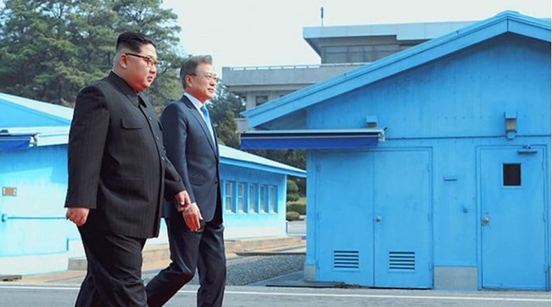 File photo of Kim Jong-un of North Korea and Moon Jae-in of South Korea. Photo Credit: South Korea President's Office.