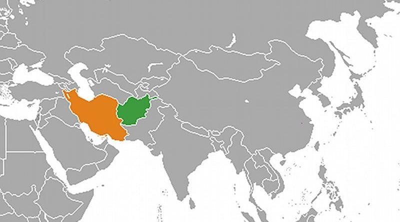 Locations of Afghanistan (green) and Iran (orange). Source: WIkipedia Commons.