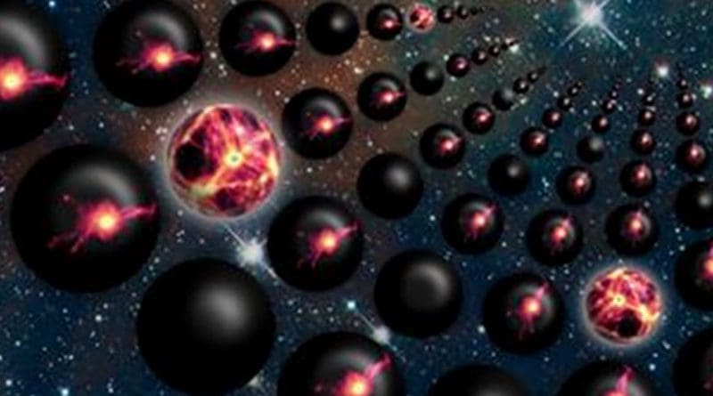 Artistic impression of a Multiverse -- where our Universe is only one of many. According to the research varying amounts of dark energy have little effect on star formation. This raises the prospect of life in other universes -- if the Multiverse exists. Credit Image by Jaime Salcido/simulations by the EAGLE Collaboration