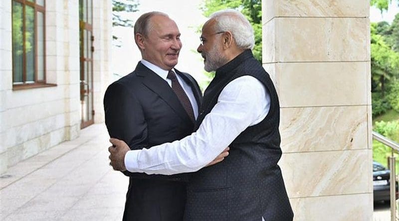 India's Prime Minister, Shri Narendra Modi with the President of Russian Federation, Mr. Vladimir Putin. Photo Credit: India PM Office.