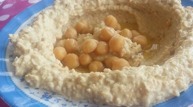 A plate of humus.