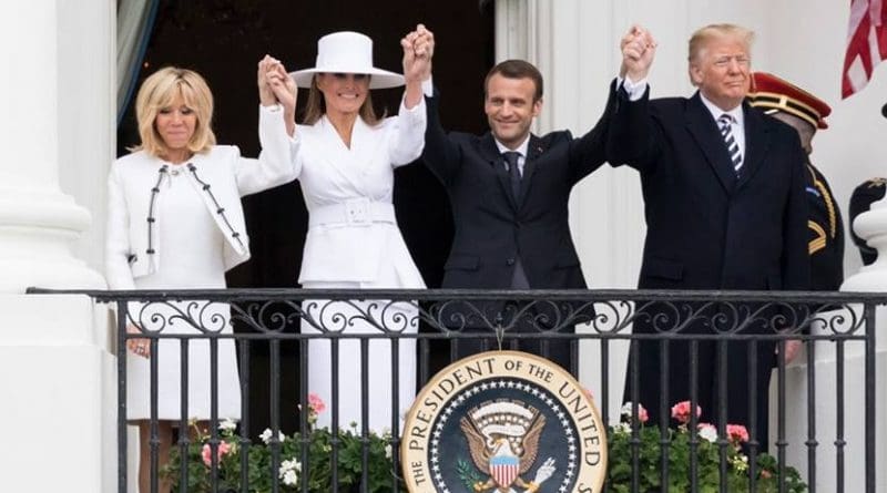 The arrival ceremony of the President of France and Mrs. Macron with US President Trump. (Official White House Photo by Andrea Hanks)