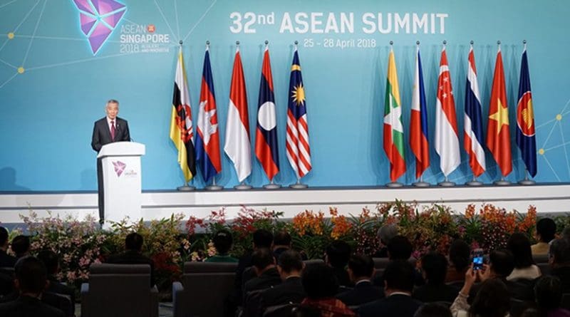 Singapore's Prime Minister Lee Hsien Loong speaking at the 32nd ASEAN Summit. Photo Credit: ASEAN
