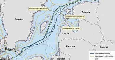 Map of Nord Stream 1 and 2, plus planned extensions. [Nord Stream website]