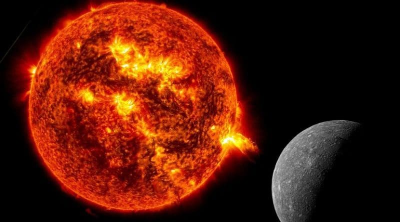 Particles from the sun are constantly hitting the surface of mercury. Credit pictures: NASA, montage: TU Wien