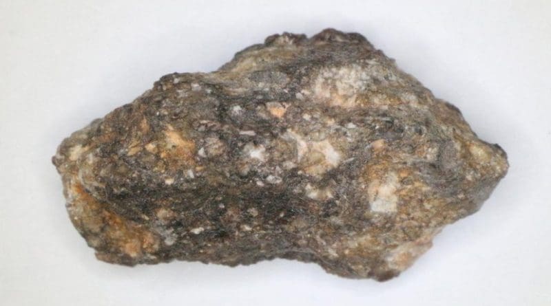 Photograph of lunar meteorite NWA 2727. Credit Masahiro Kayama, Tohoku University