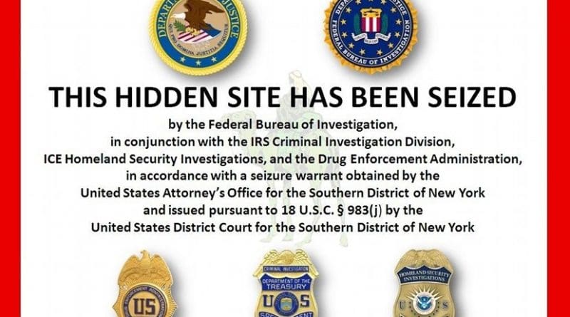 Image placed on original Silk Road after seizure of property by the FBI. Credit: FBI, Wikipedia Commons.