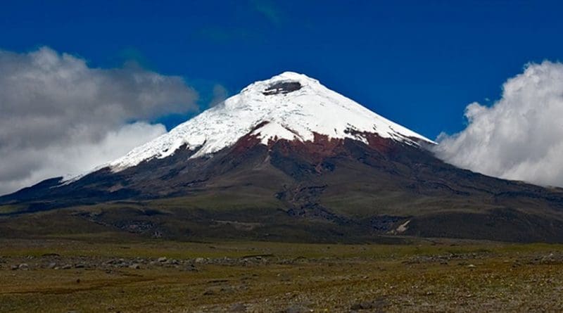 Cotopaxi volcano in Ecuador. Photo Credit: Gerard Prins, Wikipedia Commons.