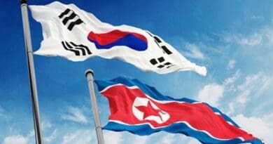 North and South Korea flags. Credit: cigdem/Shutterstock.