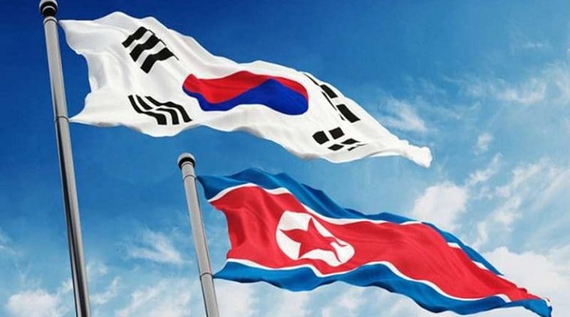 North and South Korea flags. Credit: cigdem/Shutterstock.