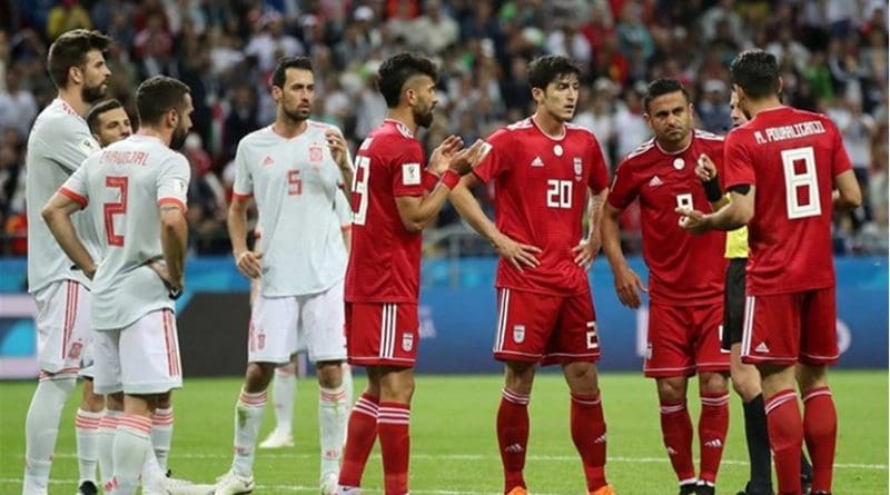 Spain and Iran play in World Cup. Photo Credit: Tasnim News Agency.