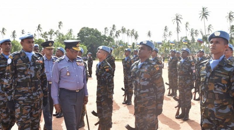 Members of Srii Lanka's 4th Contingent of the Aviation Unit to serve under the United Nations helicopter deployment in South Sudan (UNMISS). Photo Credit: Sri Lanka government.