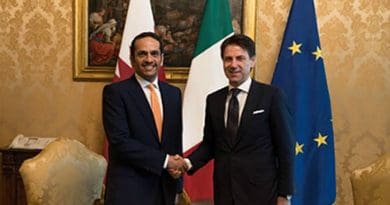 Italy's Prime Minister Giuseppe Conte with Qatar's Deputy Prime Minister and Minister of Foreign Affairs Sheikh Mohammed bin Abdulrahman Al -Thani. Photo Credit: Qatar Foreign Ministry.