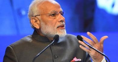 India's Prime Minister Narendra Modi giving speech at the Shangri-La Dialogue. Photo Credit: India PM Office.
