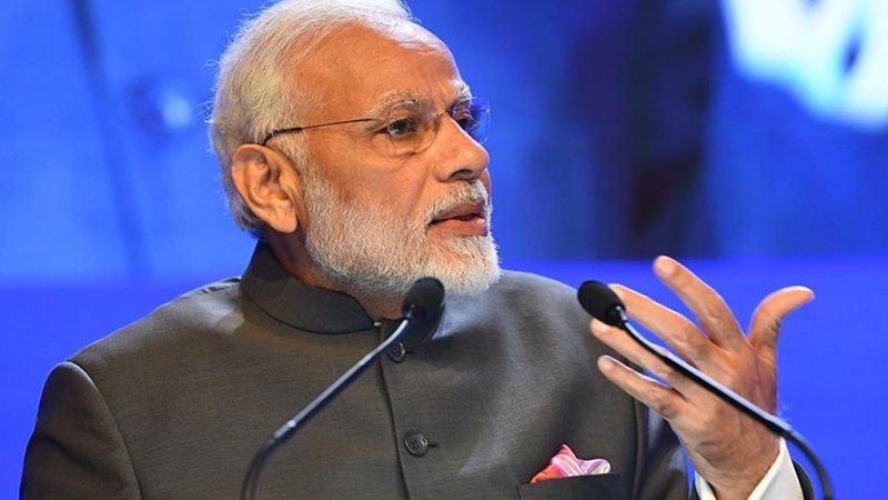 India's Prime Minister Narendra Modi giving speech at the Shangri-La Dialogue. Photo Credit: India PM Office.