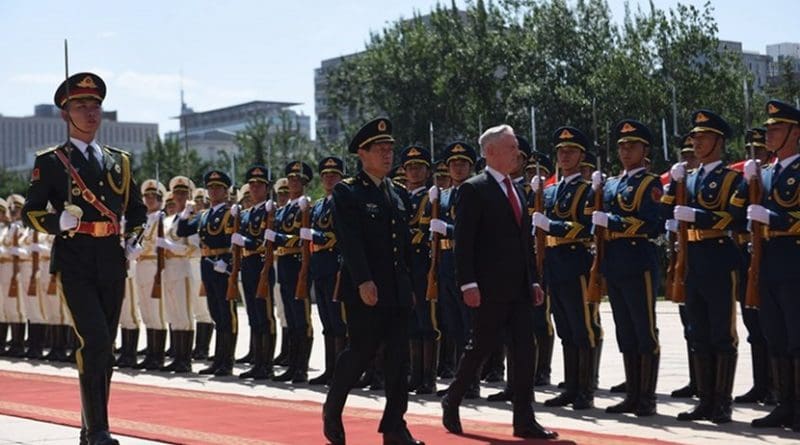 Defense Secretary James N. Mattis walks with Gen. Wei Fenghe, China’s defense minister, at China’s Ministry of National Defense in Beijing, June 27, 2018. DoD photo by Army Sgt. Amber I. Smith
