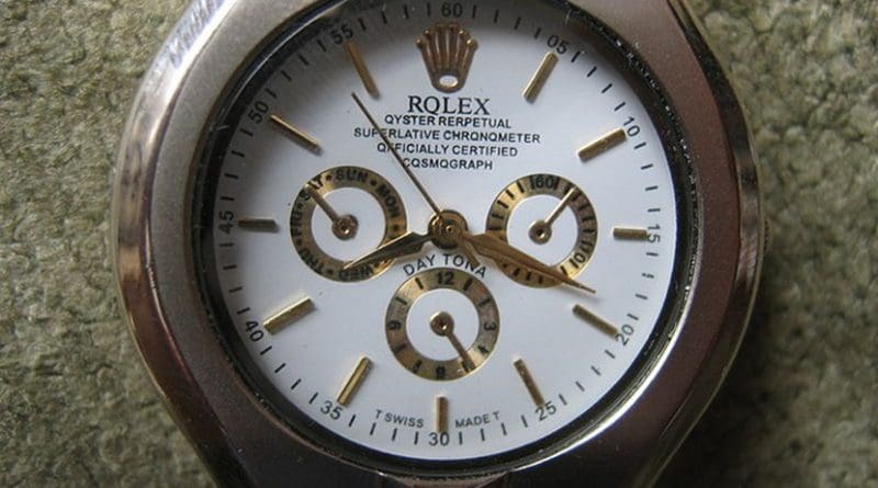 A fake Rolex Daytona. Photo Credit: Gdead, Wikimedia Commons.