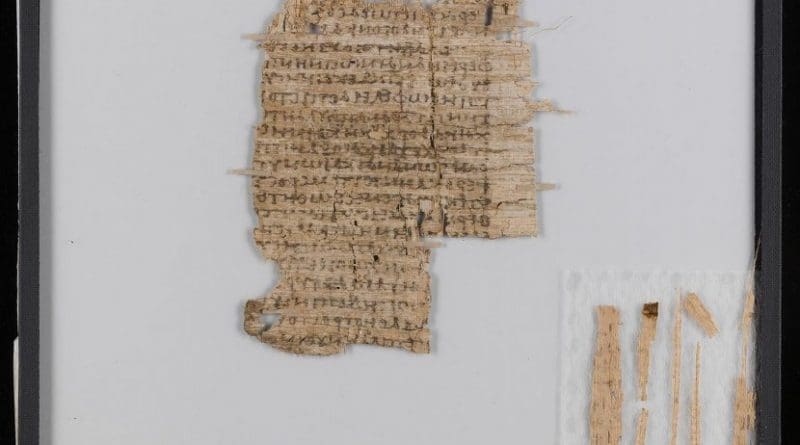 After conservation: cleaned, smoothed and consolidated. A specialized papyrus conservator was brought to Basel to make this 2,000-year-old document legible again. Credit University of Basel