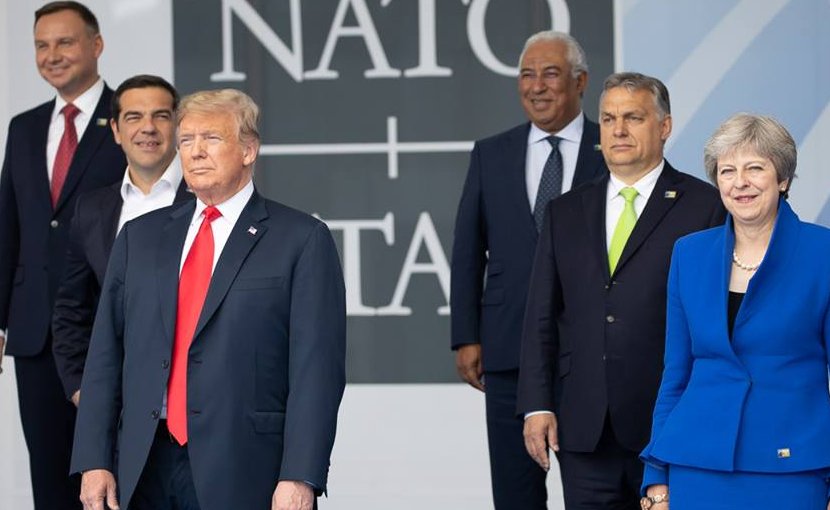 Members of the North Atlantic Treaty Organization pose for the Family Photo | July 11, 2018 (Official White House Photo by Shealah Craighead)