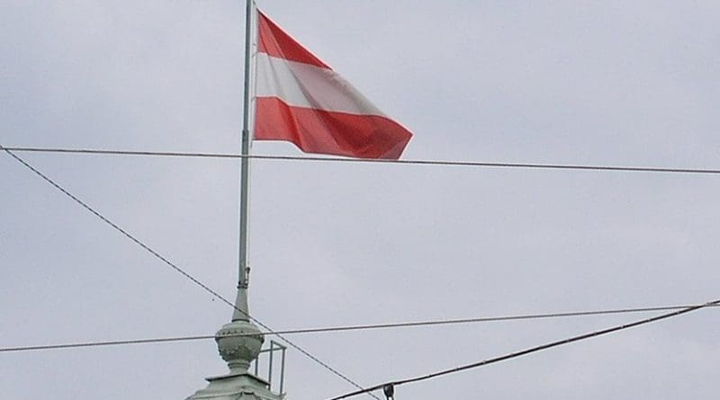 The flag of Austria.