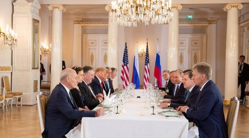 President Donald J. Trump and President Vladimir Putin of the Russian Federation hold a working lunch | July 16, 2018 (Official White House Photo by Shealah Craighead)