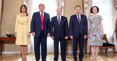 President Donald J. Trump and First Lady Melania Trump with President Vladimir Putin of the Russian Federation and President Sauli Niinistö and Jenni Haukio of Finland | July 16, 2018 (Official White House Photo by Shealah Craighead)