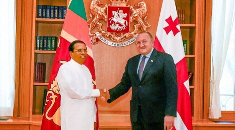 Sri Lanka's President Maithripala Sirisena meets with the President of Georgia Giorgi Margvelashvili. Photo Credit: Sri Lanka government.