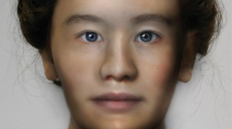 This is the face reconstruction of the young woman. Credit Caroline Wilkinson, Mark Roughley, Ching Liu and Kathryn Smith at the Face Lab at Liverpool John Moores University for their different contributions to the production of the facial depiction