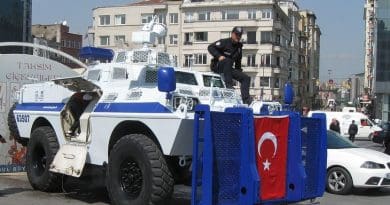 Police tank in Istanbul, Turkey.