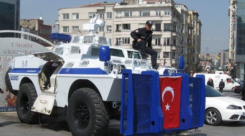Police tank in Istanbul, Turkey.