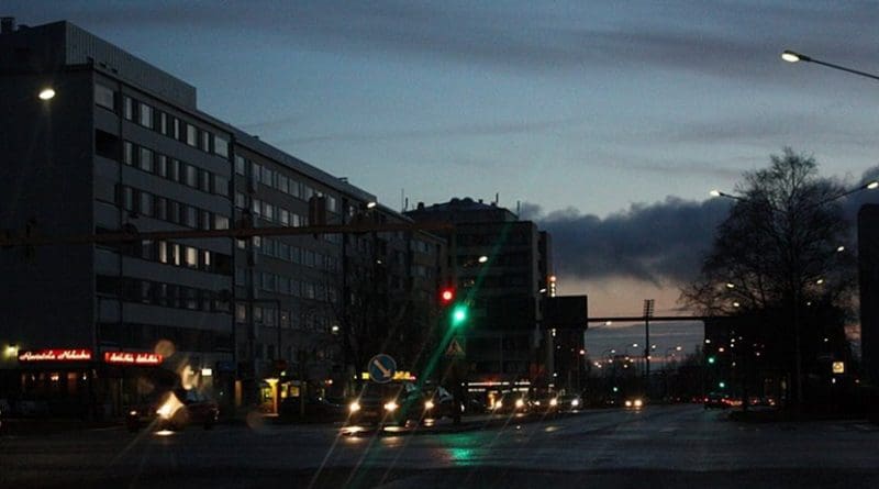 Traffic in Oulu, Finland.