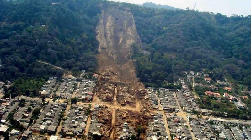 An earthquake-induced landslide in El Salvador in 2001. Credit US Geological Survey