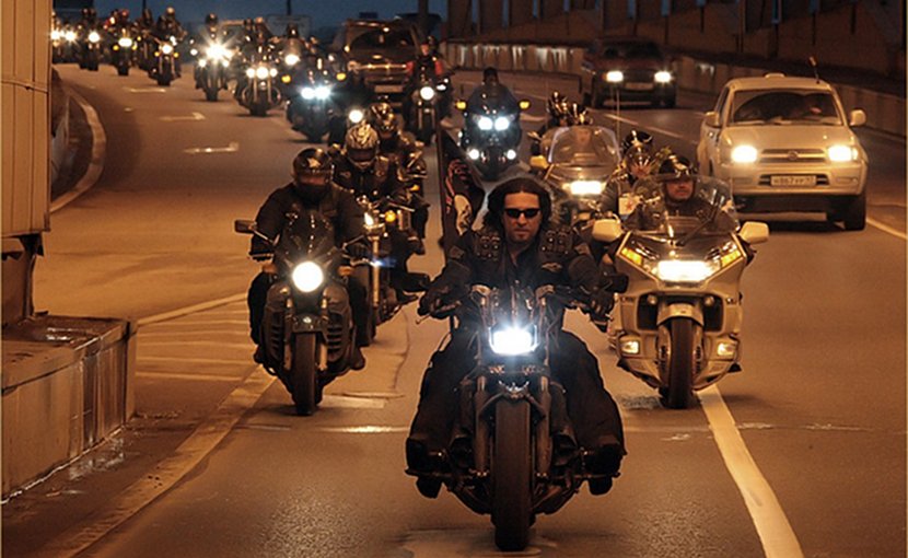 Russia's motorcyle club (MC) the "Night Wolves." Photo Credit: Администрация Волгоградской области, Wikimedia Commons.