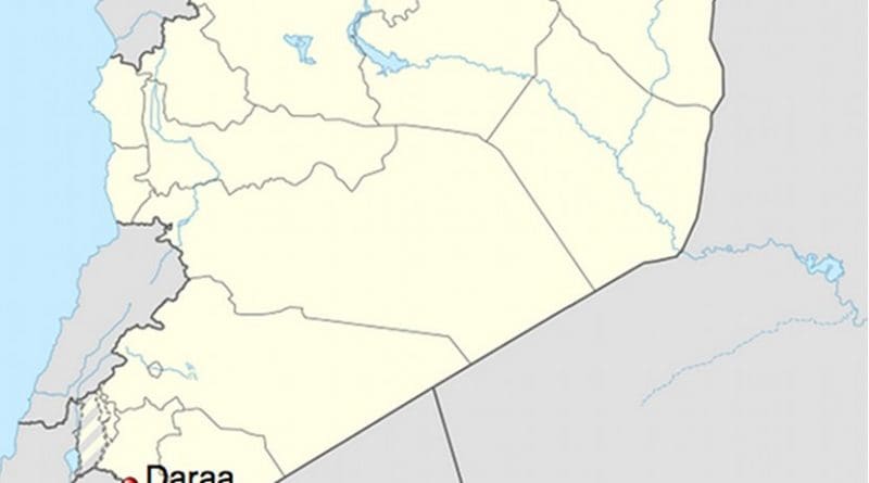 Location of Daraa in Syria. Credit: Wikipedia Commons.