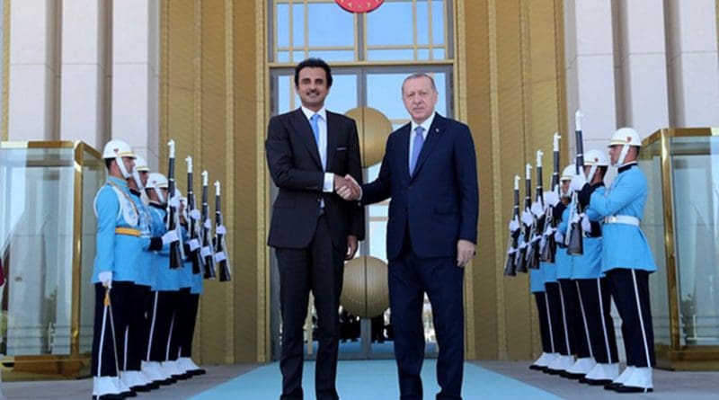 Turkish President Erdogan meets with Emir of Qatar Sheikh Tamim in Ankara. (Presidential Palace/Handout)