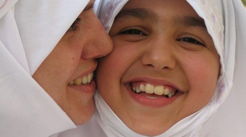 Muslim mother and daughter.