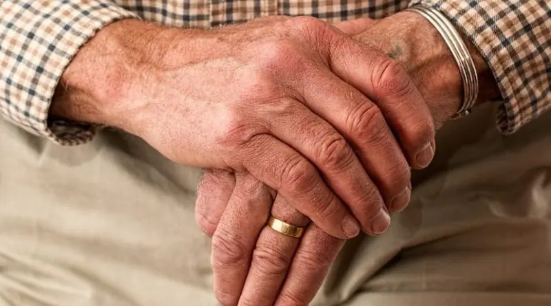 elderly hands aging man
