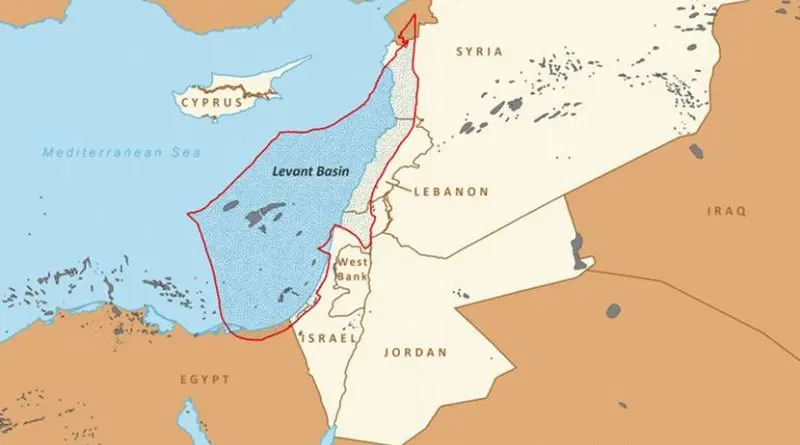 Boundaries of the Levant Basin, or Levantine Basin (US EIA)