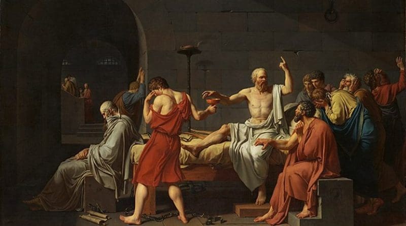 Jacques Louis David. 'The Death of Socrates. Oil on canvas. Wikimedia Commons.